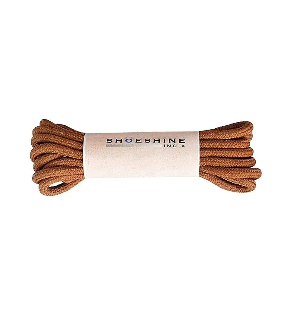 SHOESHINE Shoe Lace (1 Pair) 4mm Black with Orange Dot Round Shoelace & Boot Laces