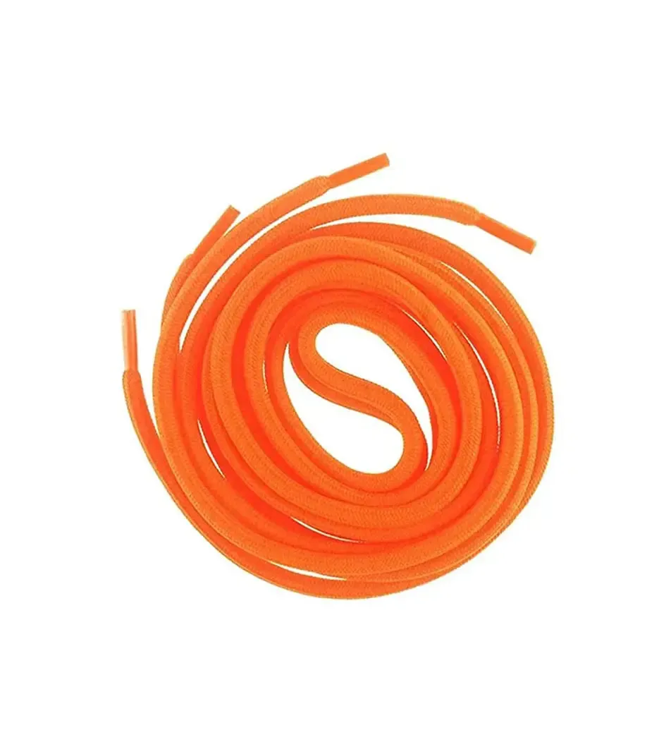 SHOESHINE Shoe Lace (1 Pair) 4mm Black with Orange Dot Round Shoelace & Boot Laces