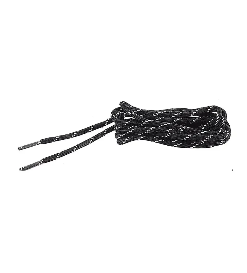 SHOESHINE Shoe Lace (1 Pair) 4mm Black with Orange Dot Round Shoelace & Boot Laces