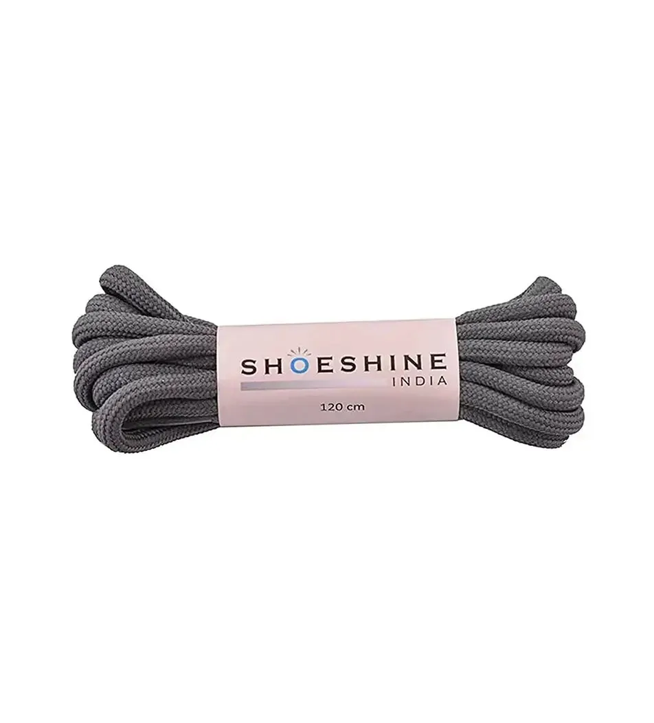 SHOESHINE Shoe Lace (1 Pair) 4mm Black with Orange Dot Round Shoelace & Boot Laces