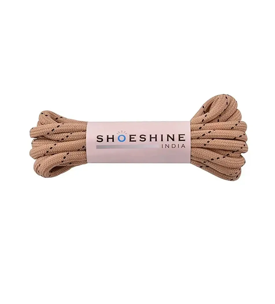 SHOESHINE Shoe Lace (1 Pair) 4mm Black with Orange Dot Round Shoelace & Boot Laces