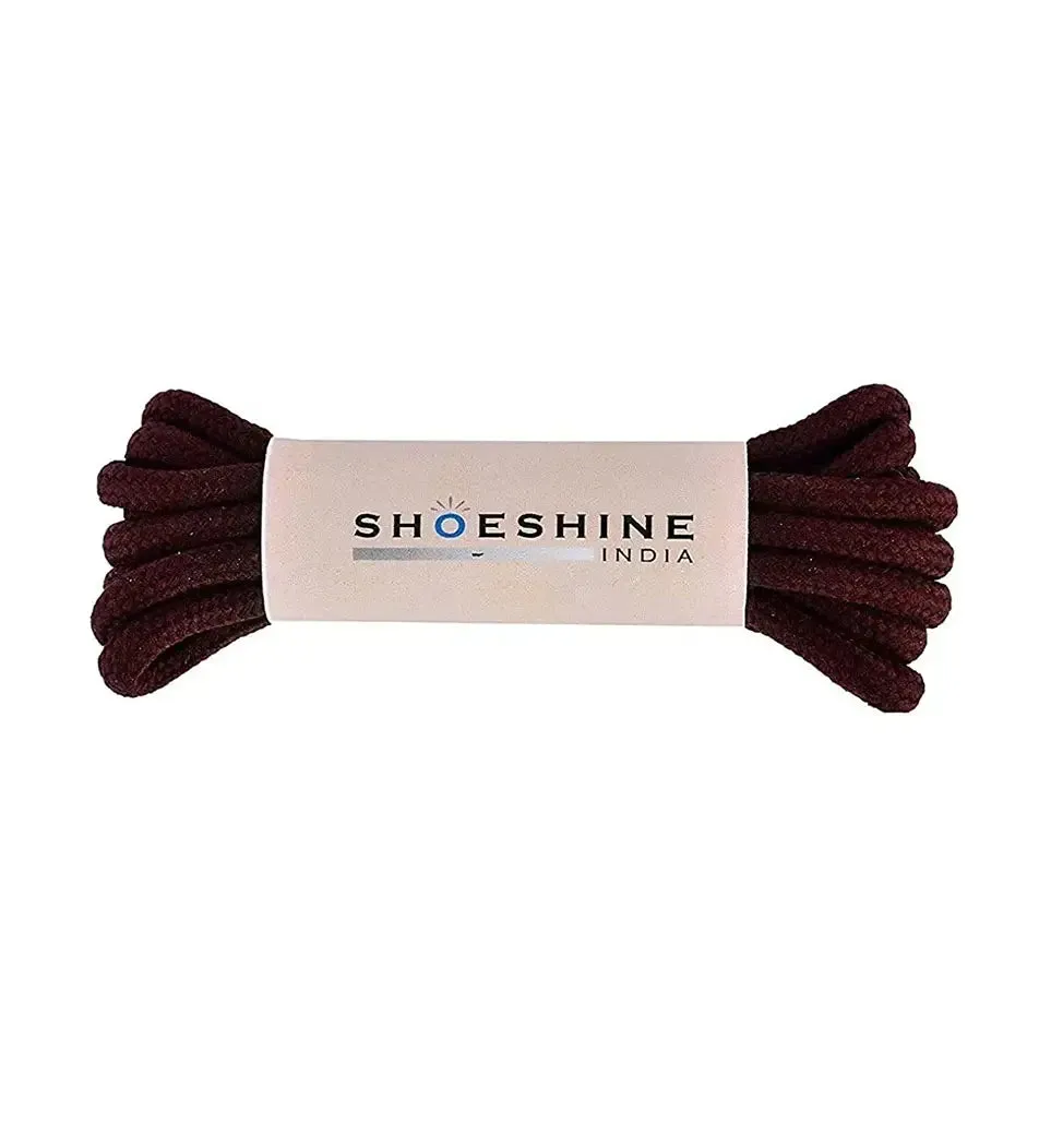 SHOESHINE Shoe Lace (1 Pair) 4mm Black with Orange Dot Round Shoelace & Boot Laces