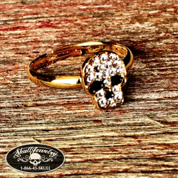 'Skull-errific' Adjustable Brass Mid-Ring/Toe Ring (#adj001)