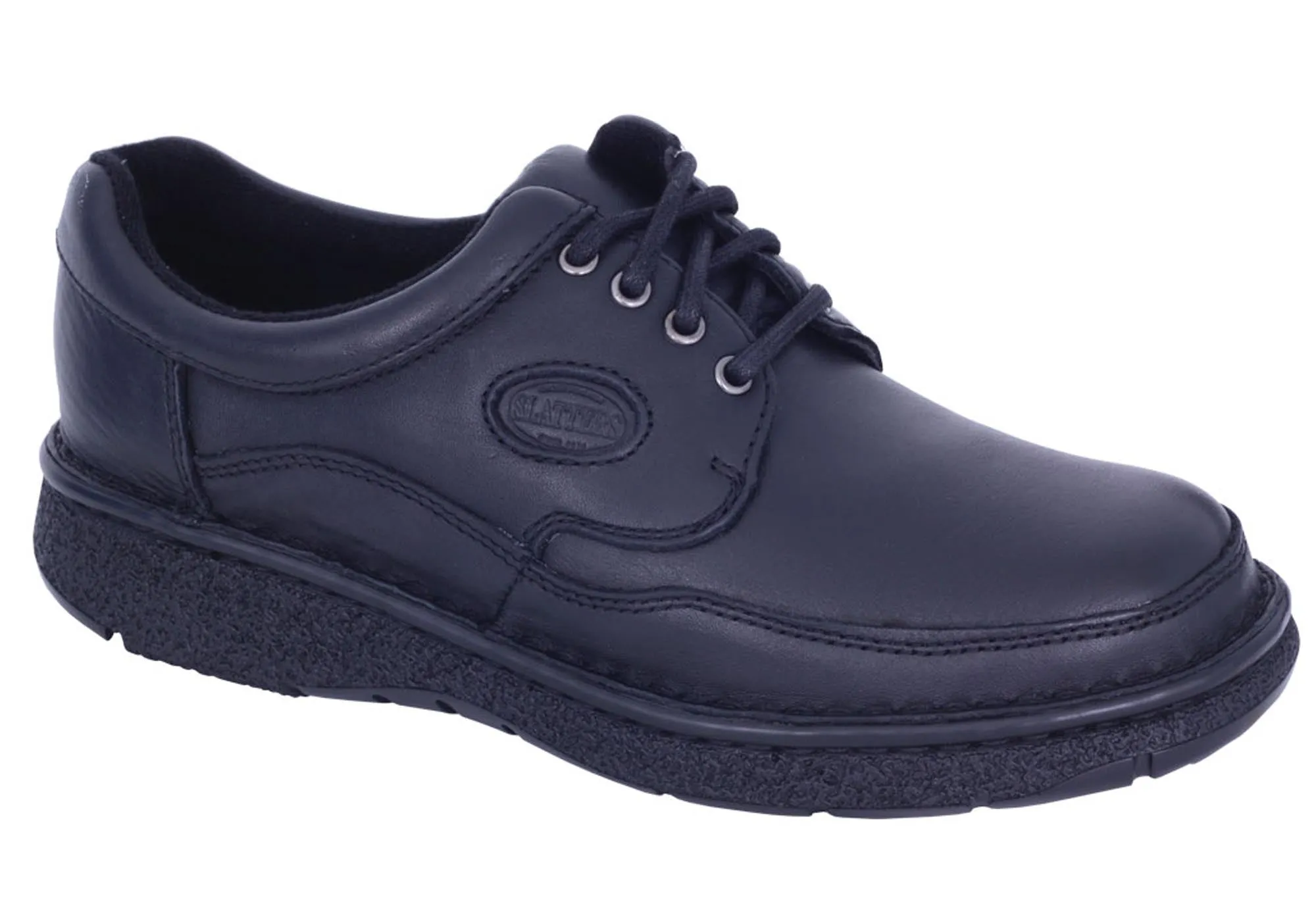 Slatters Award Mens Leather Wide Comfortable Lace Up Walking Shoes
