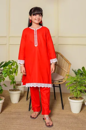 Slub Cambric Cotton 2 Pc Suit