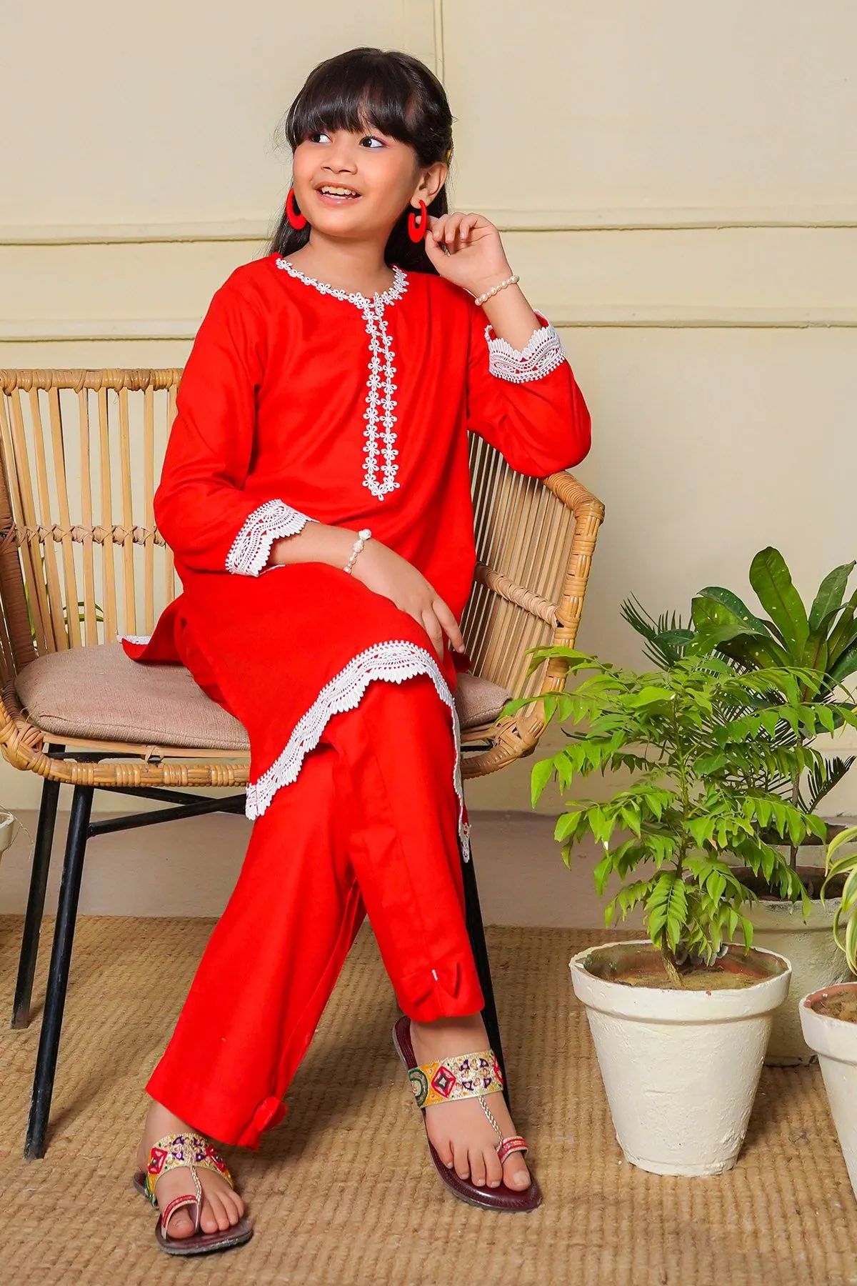 Slub Cambric Cotton 2 Pc Suit