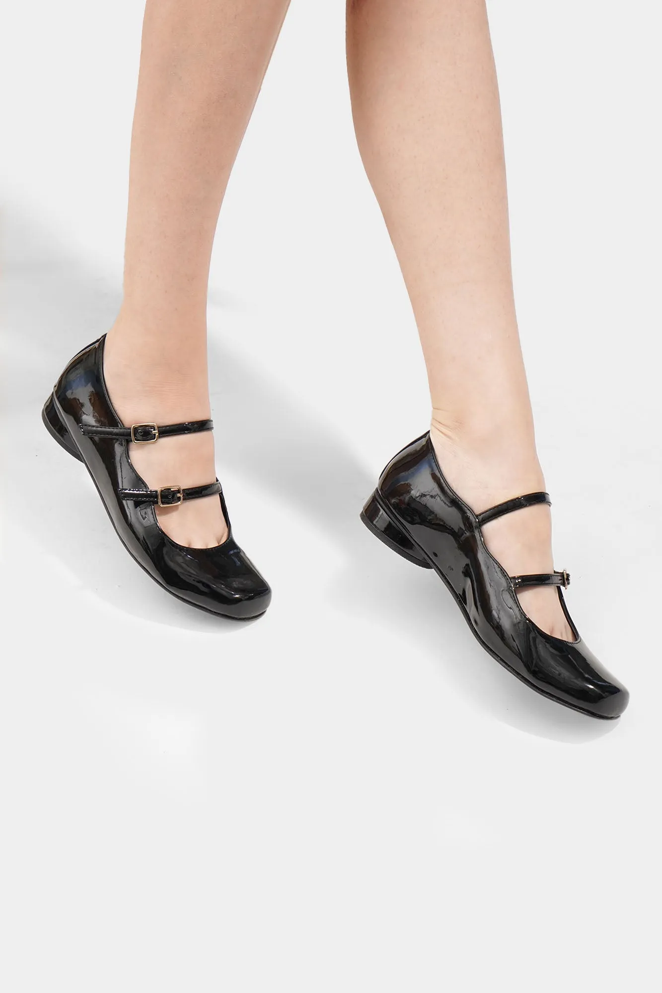Square Toe Double-Buckle Sandals
