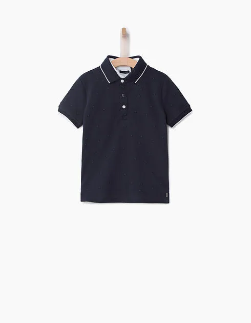 SS19, KID BOY EMBROIDERED DOUBLE COLLAR POLO