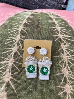 Starbucks Beaded Earrings
