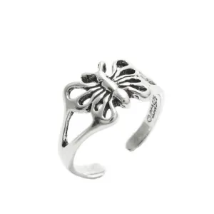 Sterling Silver Whimsical Butterfly on Toe Ring