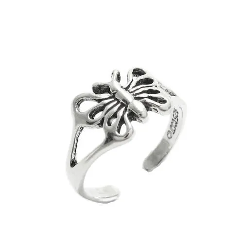 Sterling Silver Whimsical Butterfly on Toe Ring