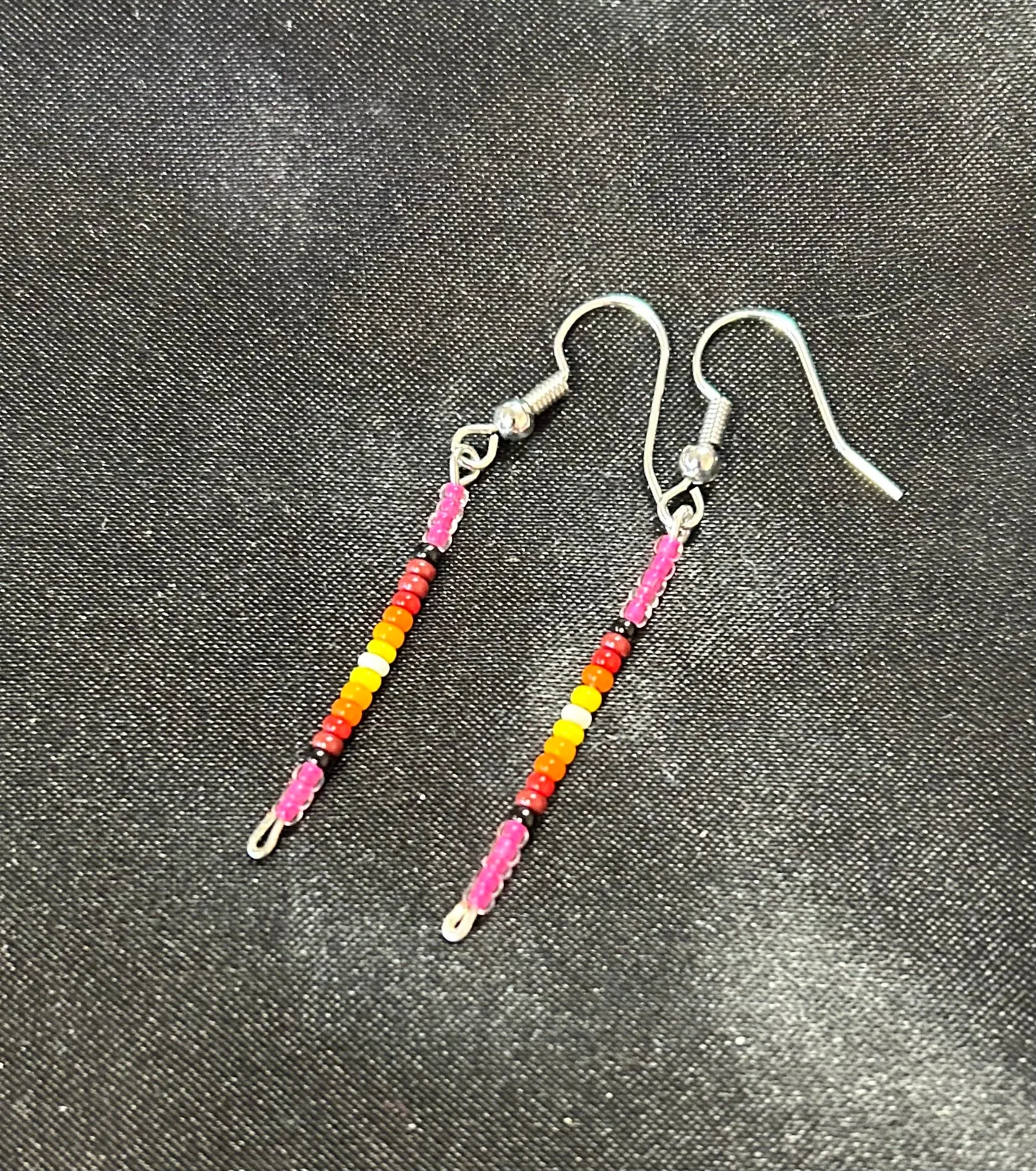 Straight Beaded Dangle Earrings