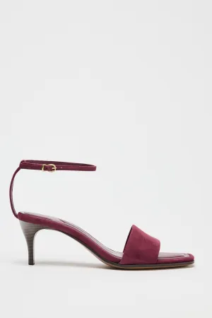 Suede Mid-Heel Sandals