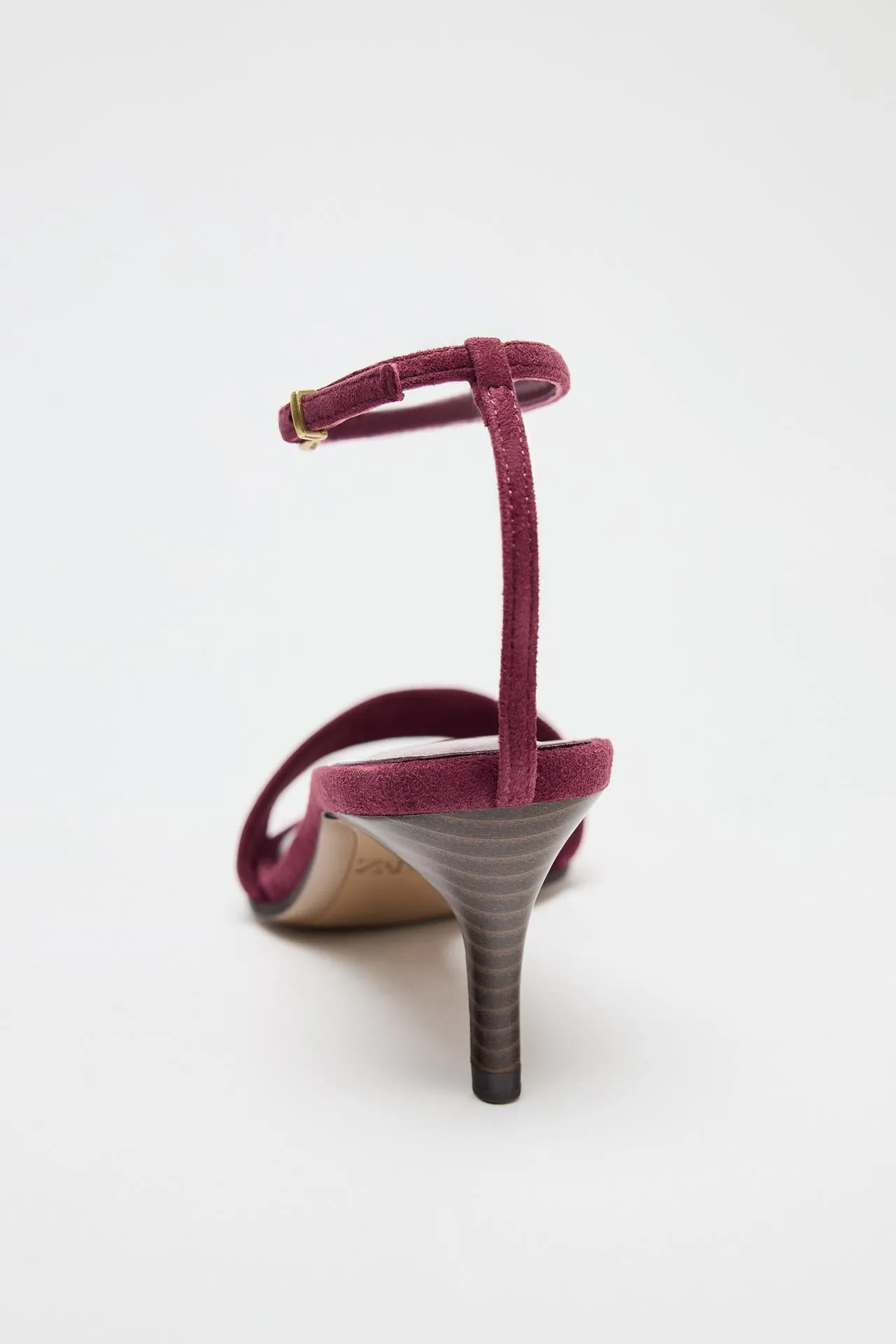 Suede Mid-Heel Sandals
