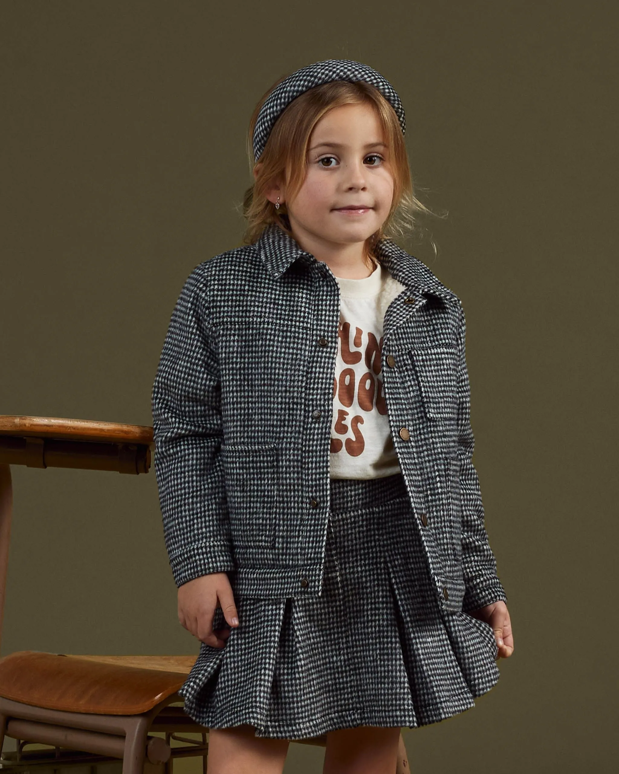 The Padded Headband by Rylee   Cru - Houndstooth - KIDS