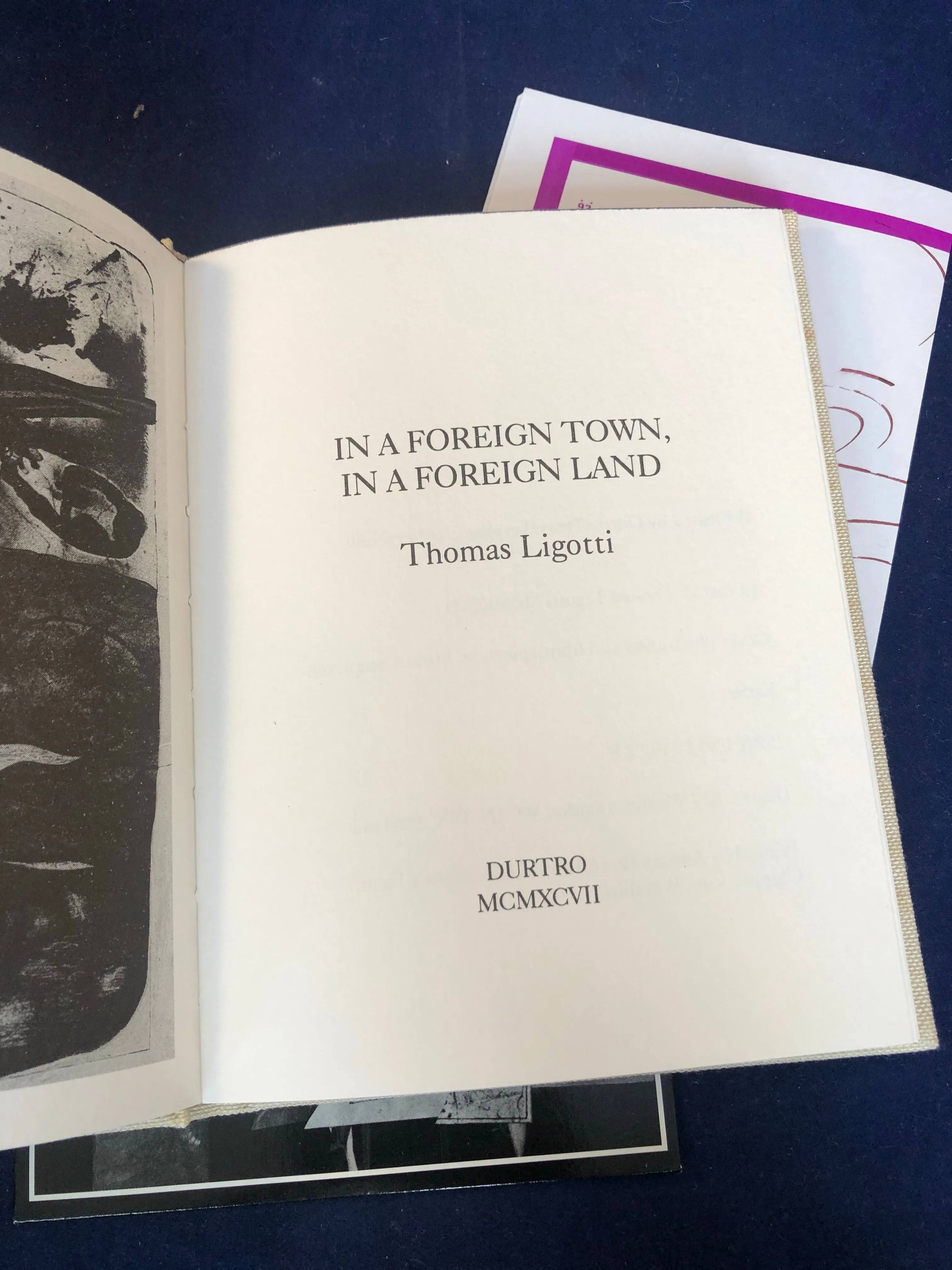 Thomas Ligotti - In a Foreign Town, In a Foreign Land, Durtro Press, with CD, Signed