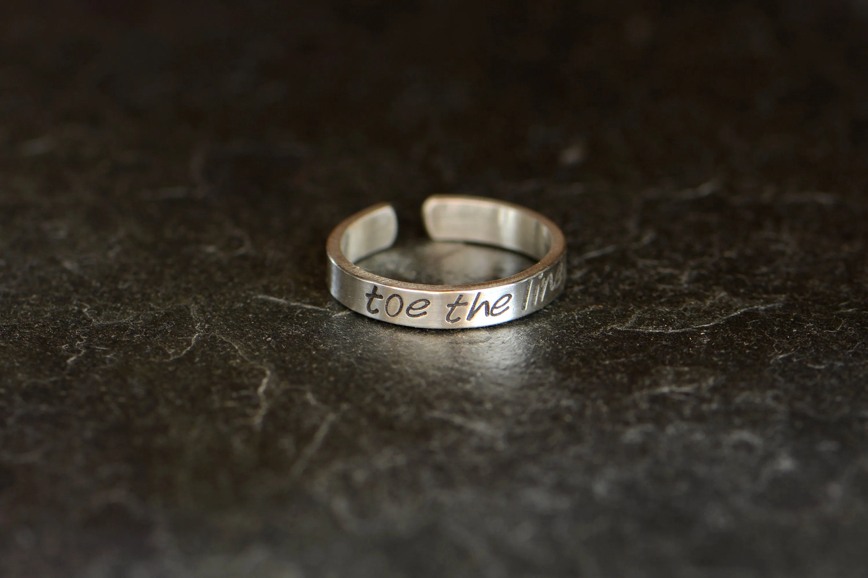 Toe the Line sterling silver toe ring