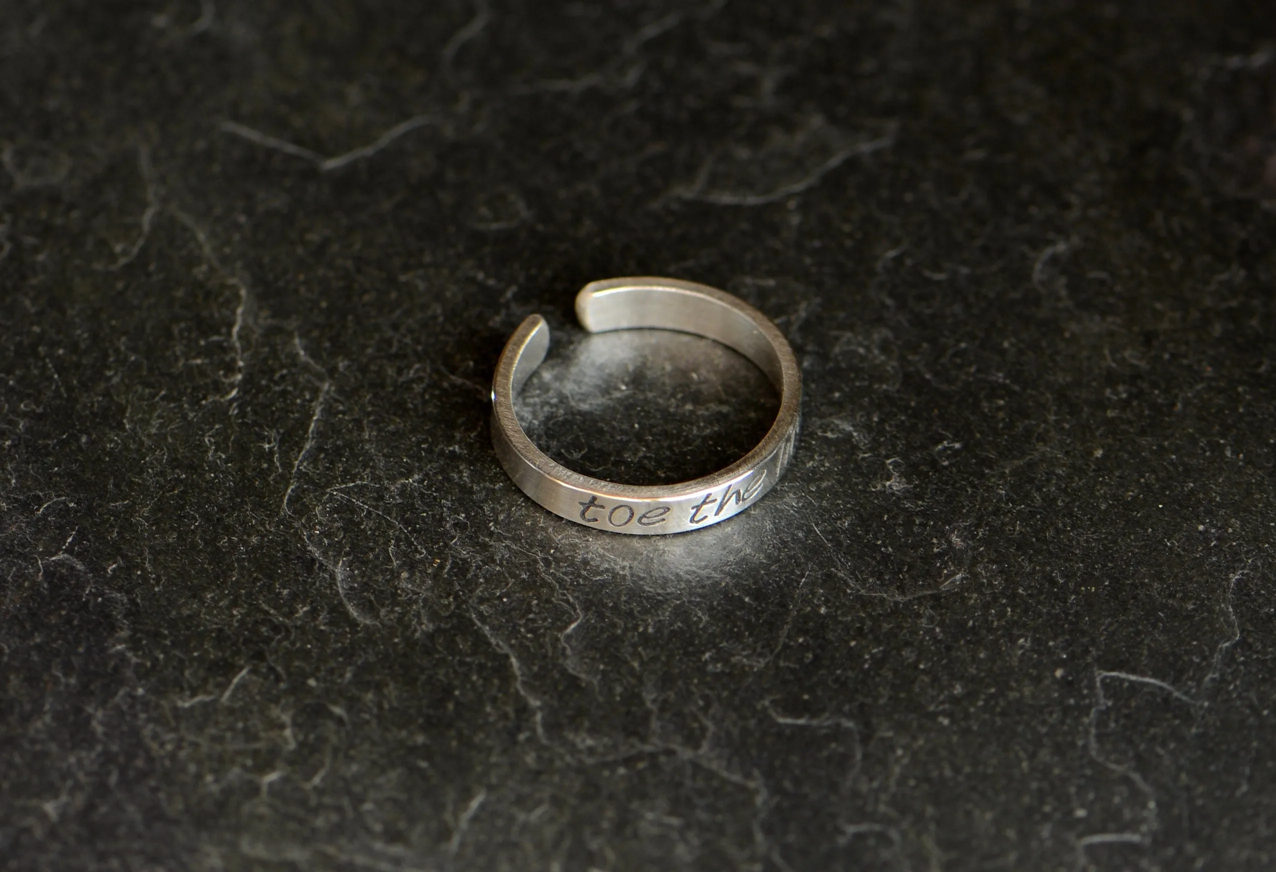 Toe the Line sterling silver toe ring