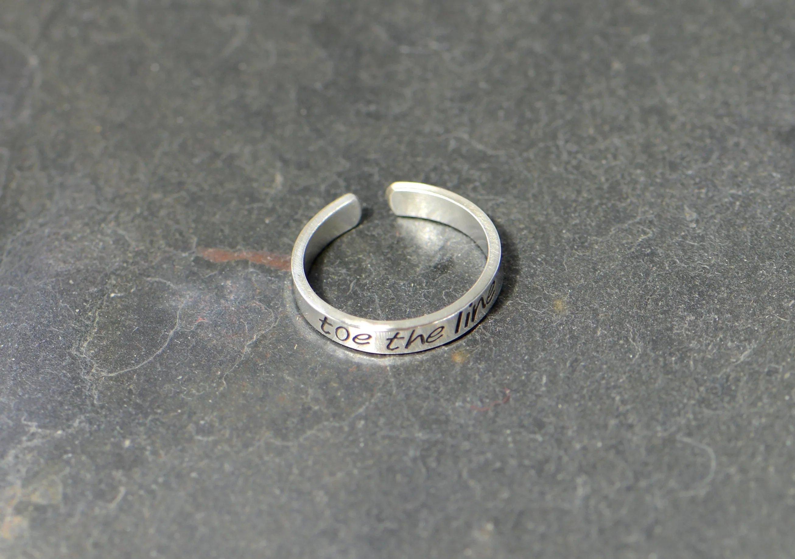 Toe the Line sterling silver toe ring