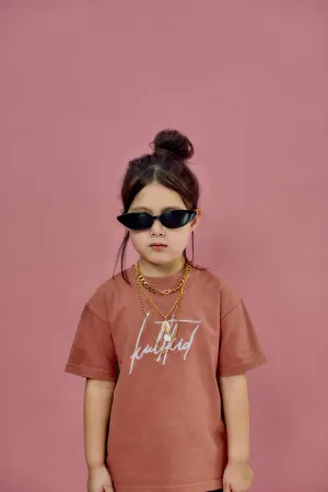 Ultra Oversized Kult Signature Logo Tshirt in Burnt Blush