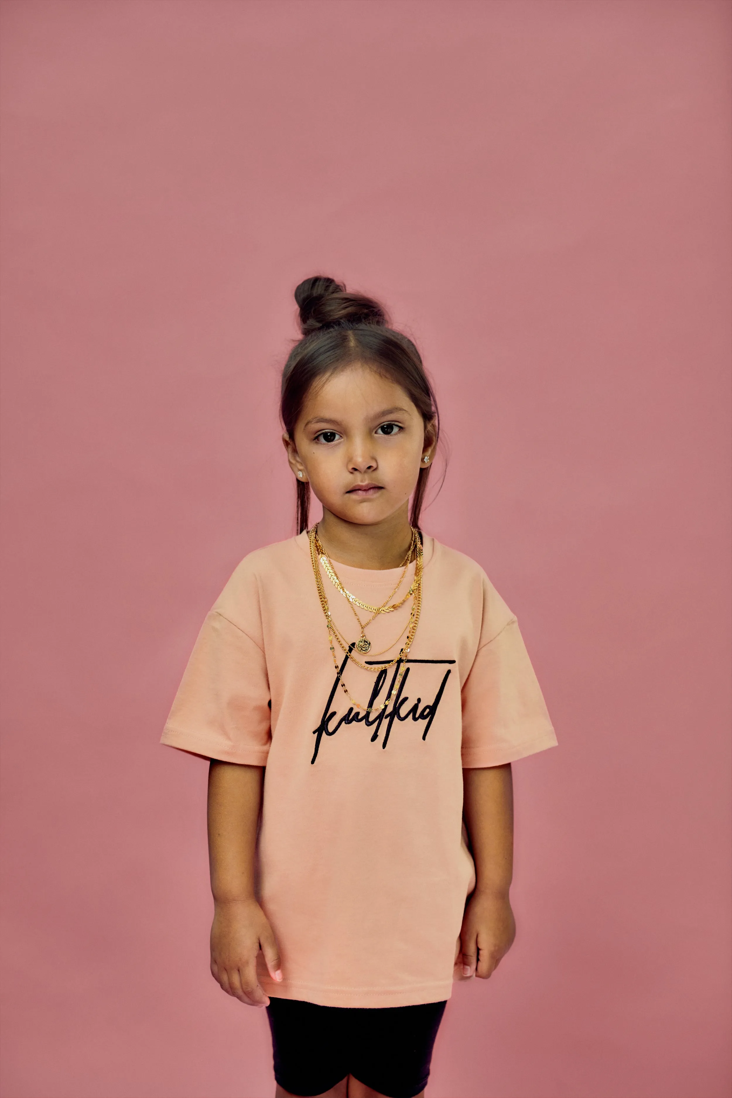 Ultra Oversized Kult Signature Logo Tshirt in Pink Sand