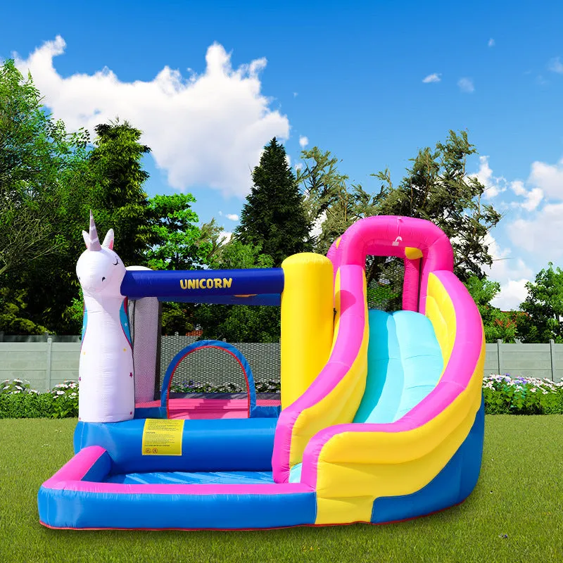 Unicorn Bounce House Water Slide With Blower