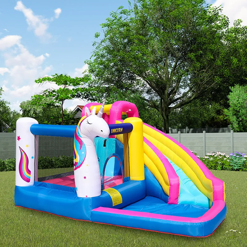 Unicorn Bounce House Water Slide With Blower