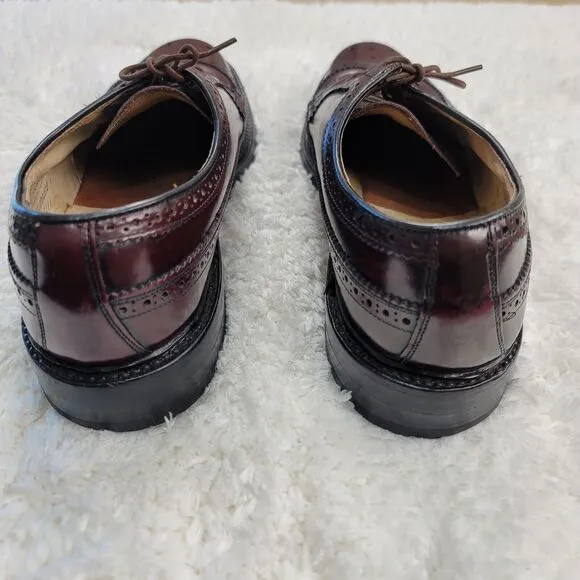 Vtg Hanover LB Sheppard 2313 Wingtip Dress Shoe Mens 10.5 AAA Oxblood Burgundy