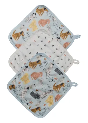 Washcloth Set - 3 Pack - Honey Puppies