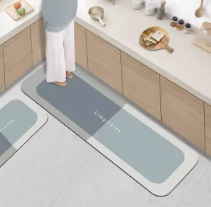 Waterproof Absorbant Kitchen Floor Mat, Non-Slip, Dirty-Resistant