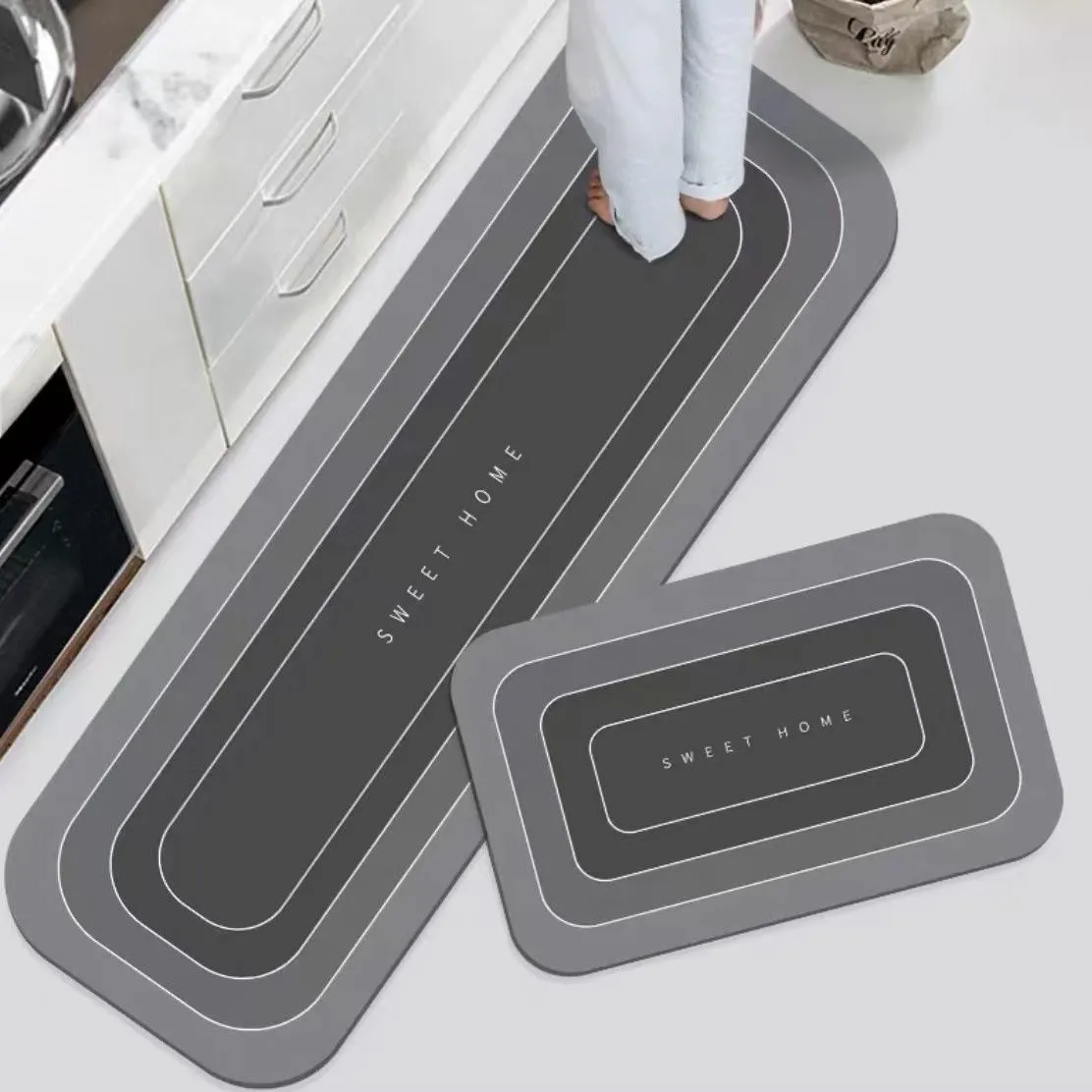 Waterproof Absorbant Kitchen Floor Mat, Non-Slip, Dirty-Resistant