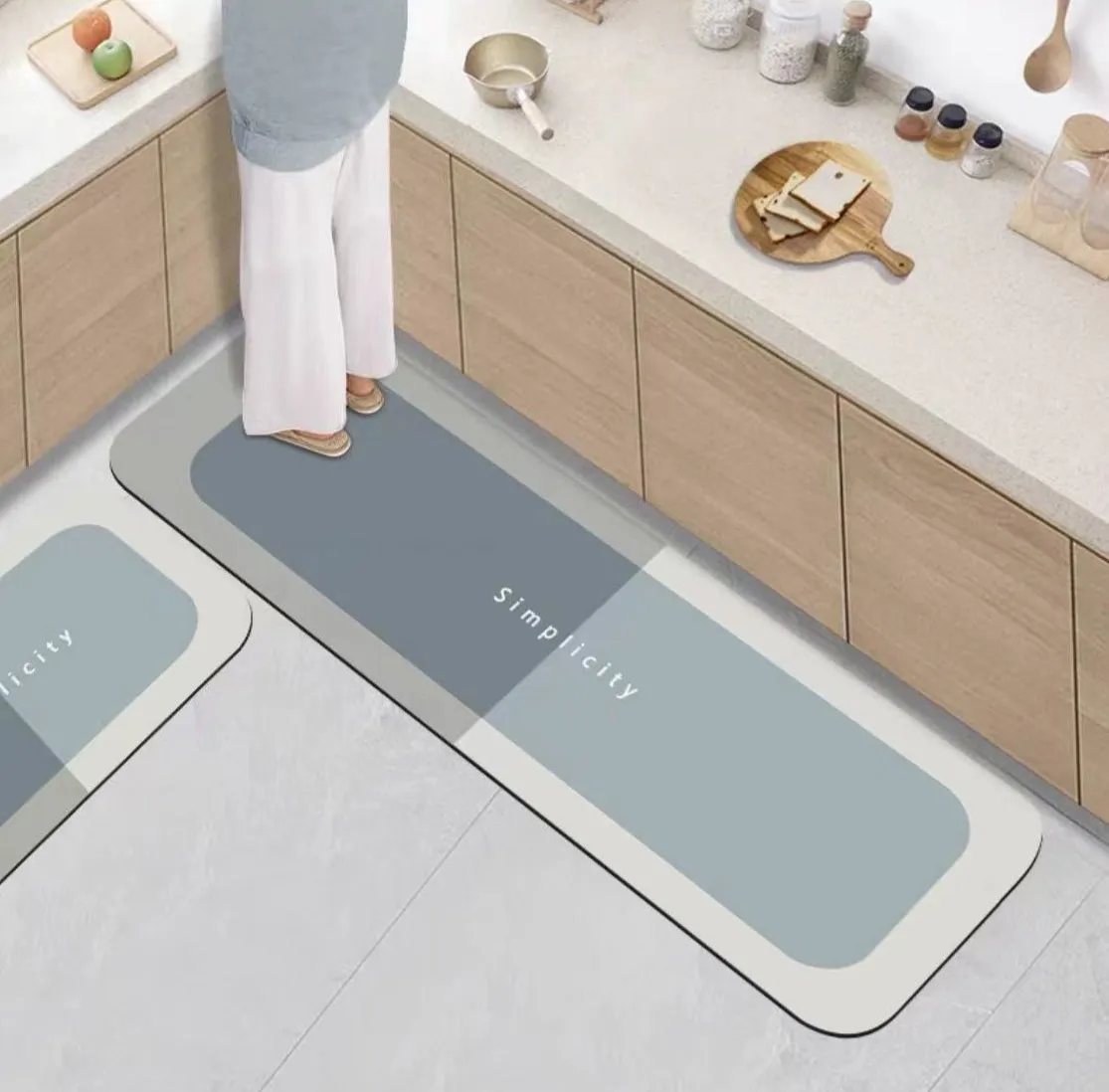 Waterproof Absorbant Kitchen Floor Mat, Non-Slip, Dirty-Resistant