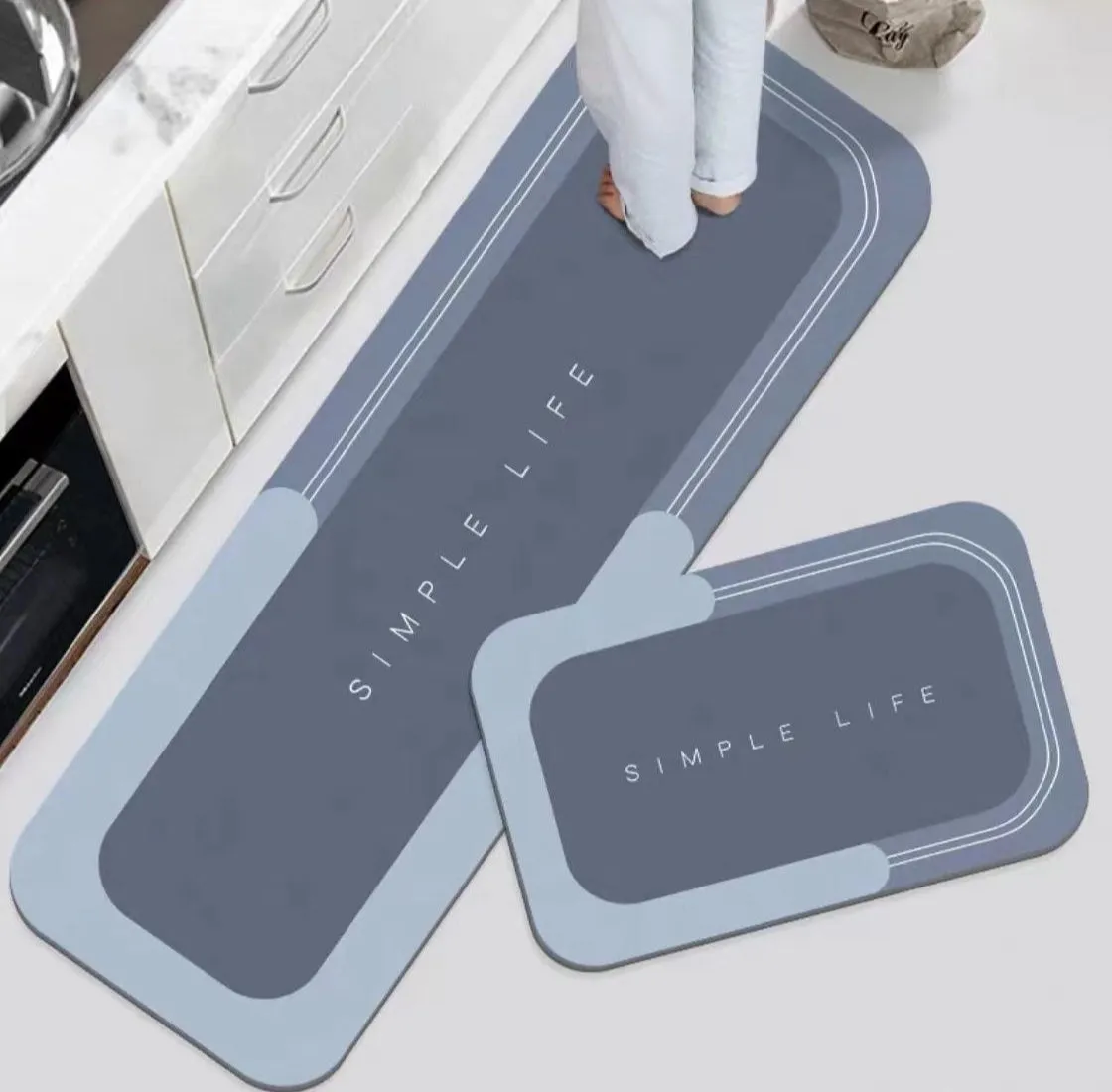 Waterproof Absorbant Kitchen Floor Mat, Non-Slip, Dirty-Resistant