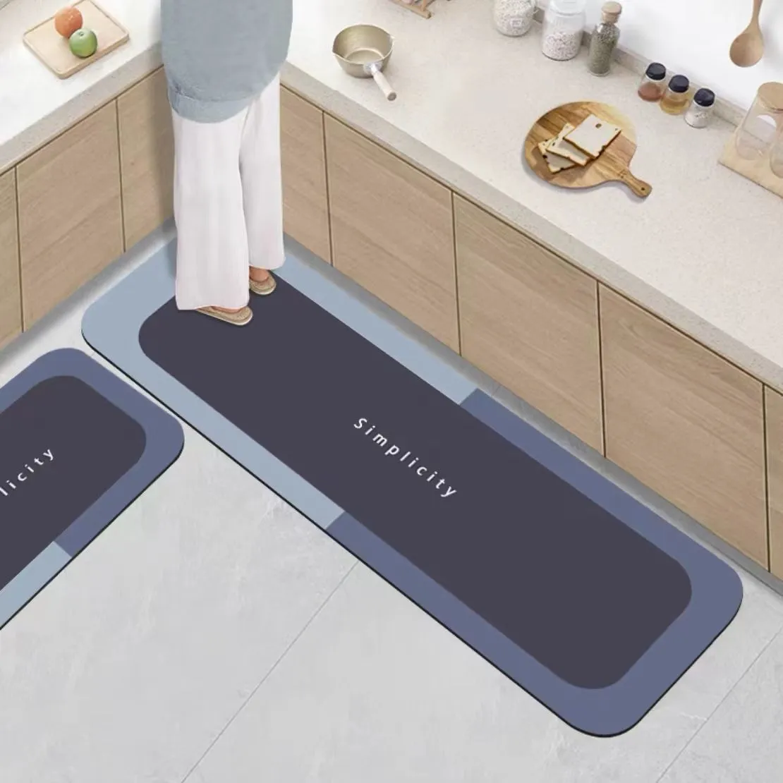 Waterproof Absorbant Kitchen Floor Mat, Non-Slip, Dirty-Resistant
