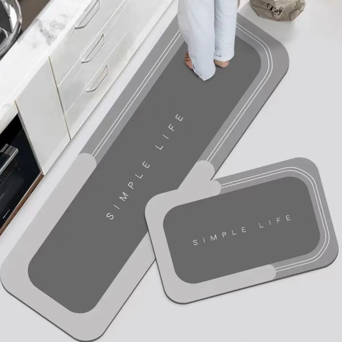 Waterproof Absorbant Kitchen Floor Mat, Non-Slip, Dirty-Resistant