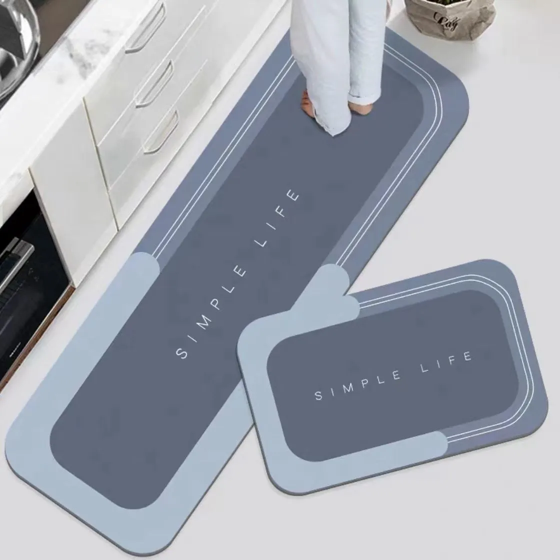 Waterproof Absorbant Kitchen Floor Mat, Non-Slip, Dirty-Resistant