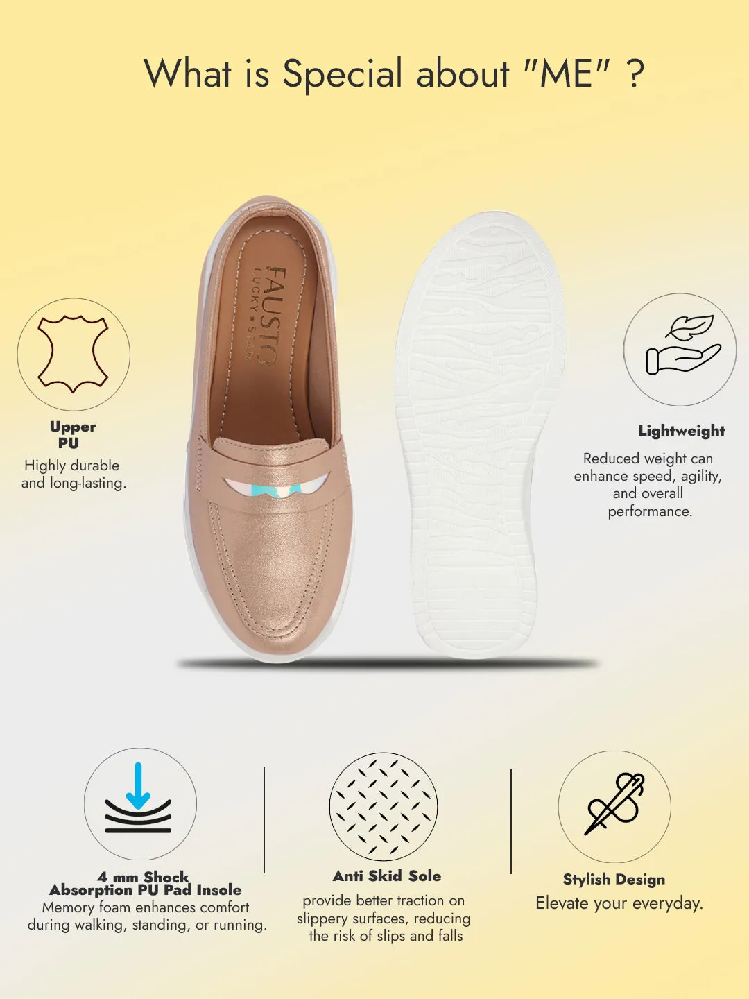 Women Rose Gold Classic Comfort Height Enhancer Shiny Glitter Back Open Slip On Mule Shoes|Casual Slip On Walking Shoe