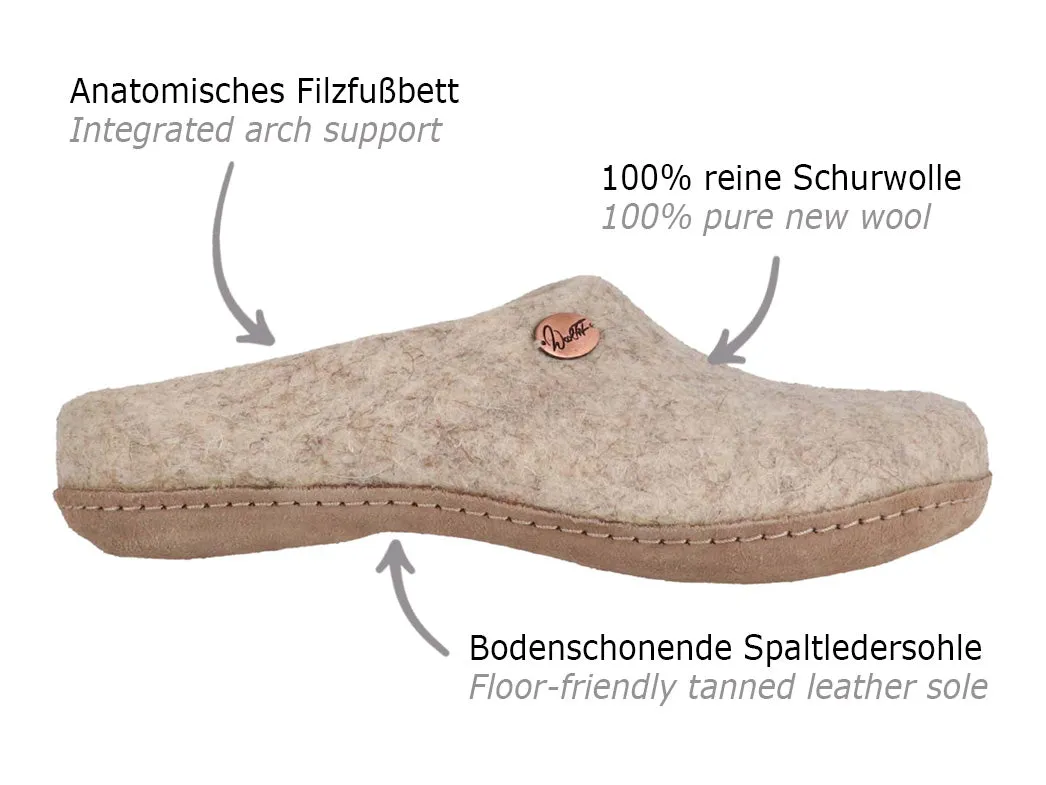 WoolFit® handmade Felt Slippers | Classic, beige