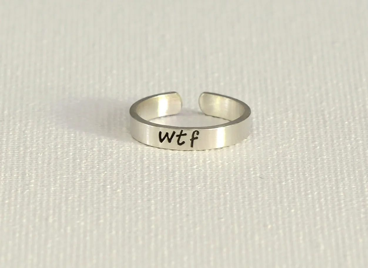 WTF sterling silver toe ring