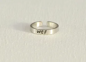 WTF sterling silver toe ring