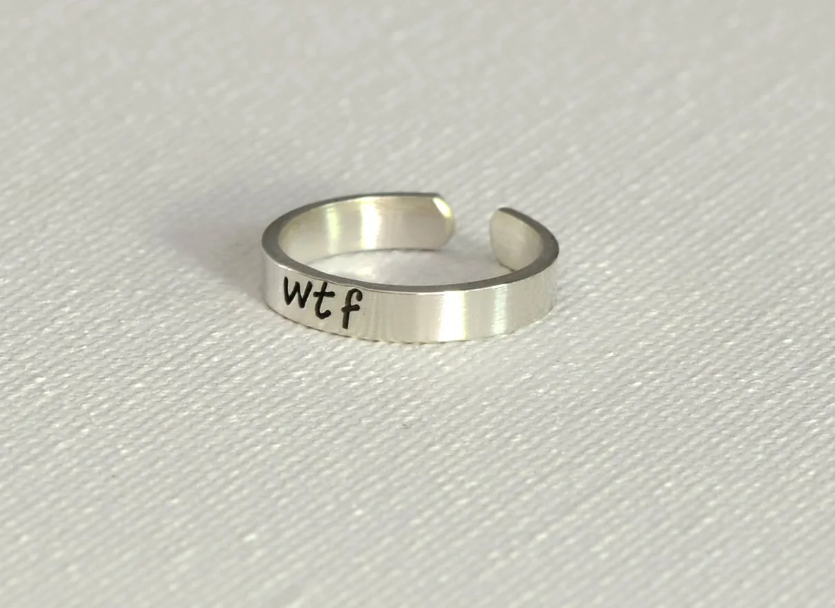 WTF sterling silver toe ring