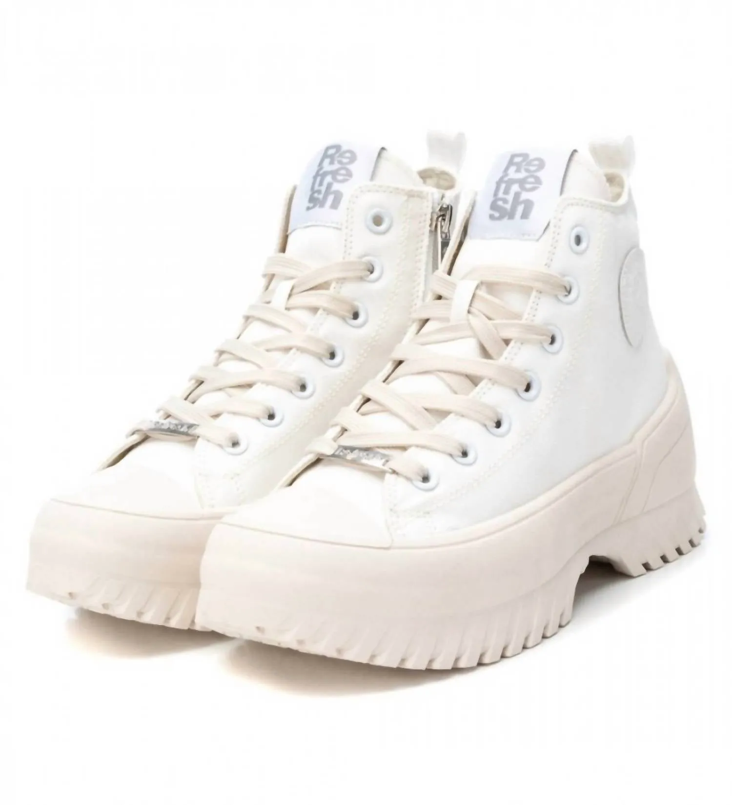 Xti - WOMEN'S CANVAS PLATFORM HIGH-TOP SNEAKERS