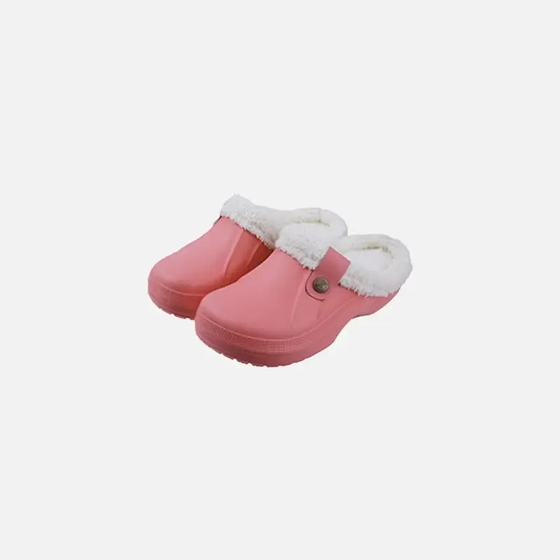 Y2K Fuzzy Waterproof Slippers for Comfort and Style