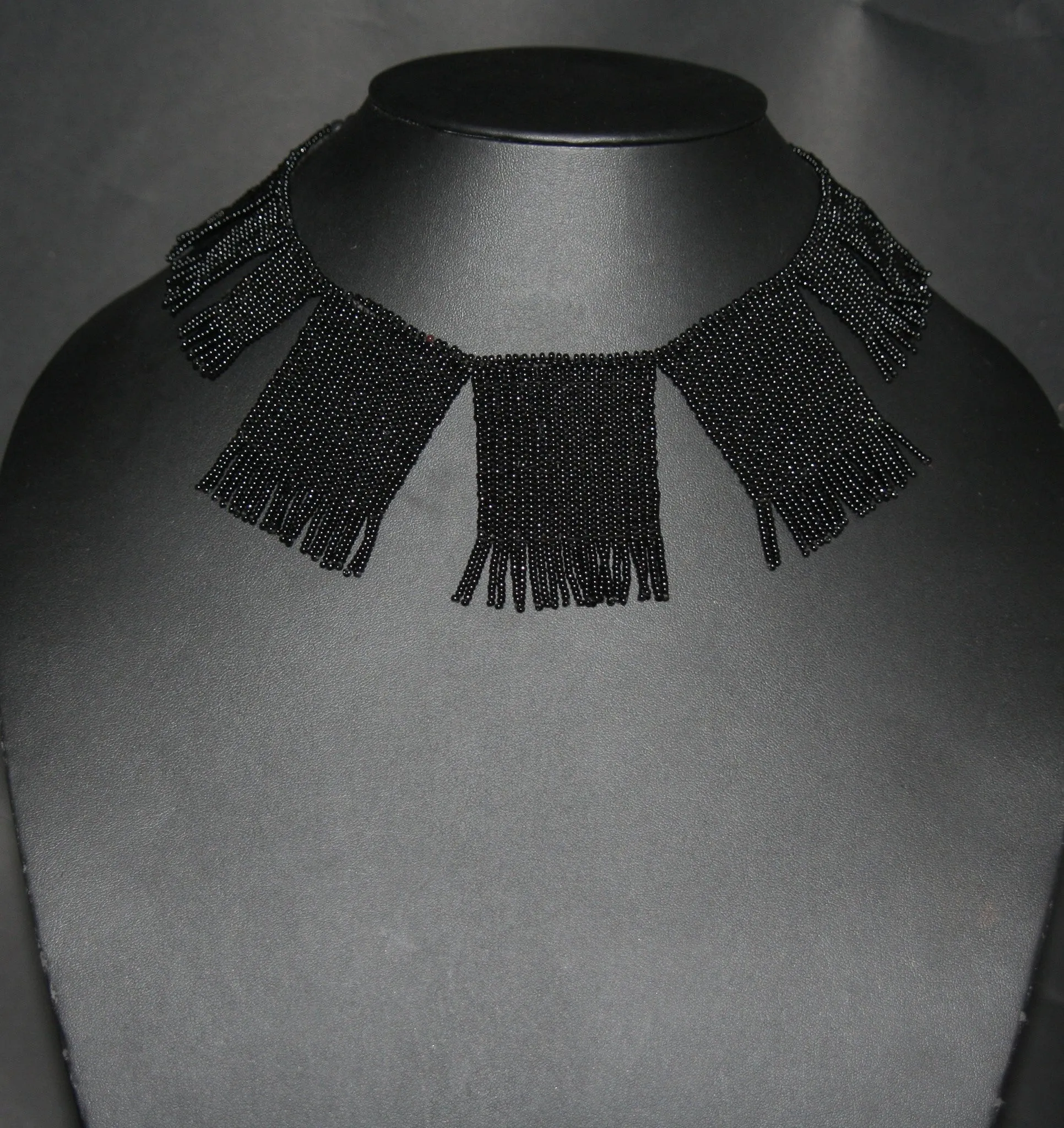 Zulu Multiple Love Letter Beaded Necklace Black White