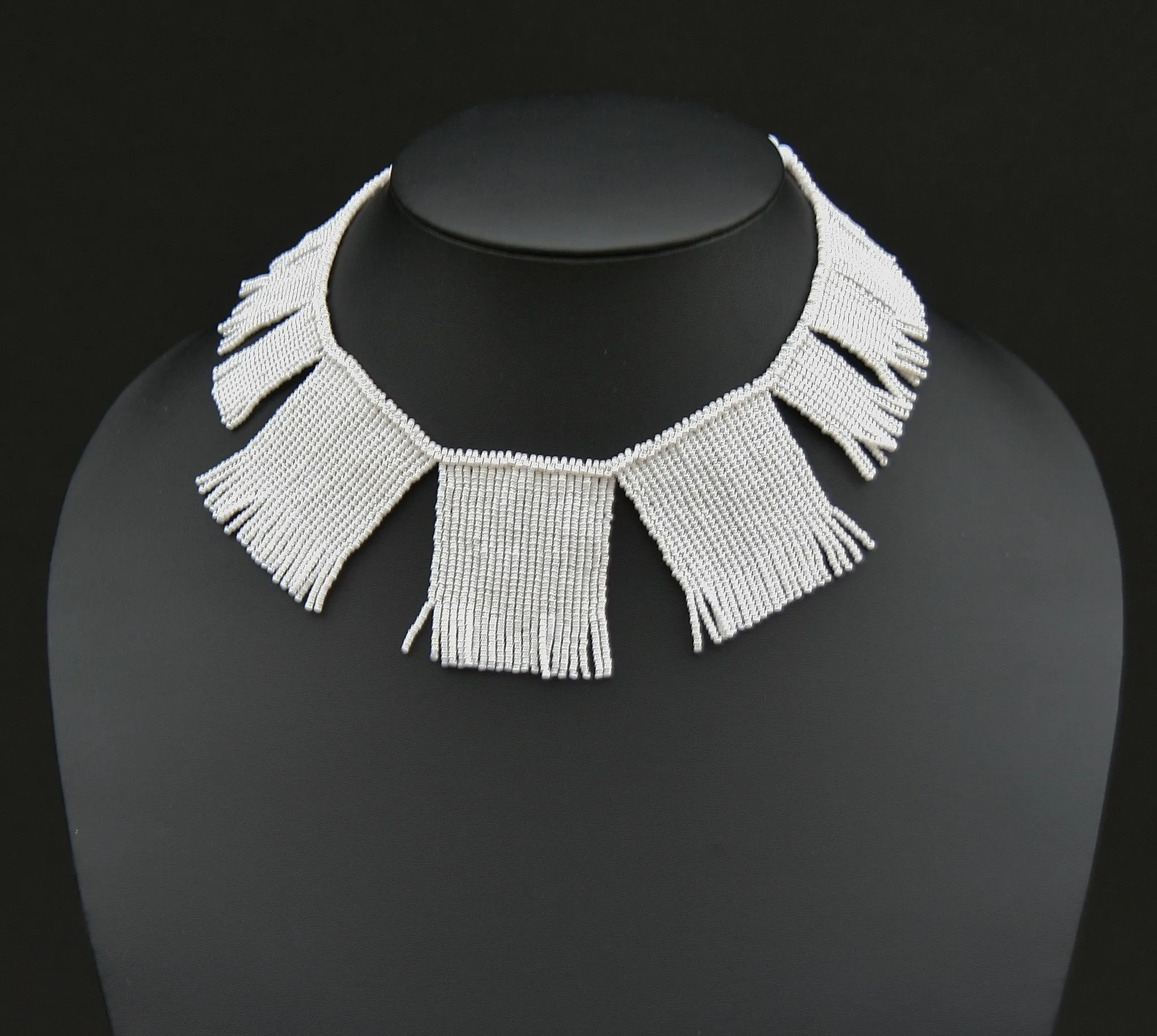 Zulu Multiple Love Letter Beaded Necklace Black White