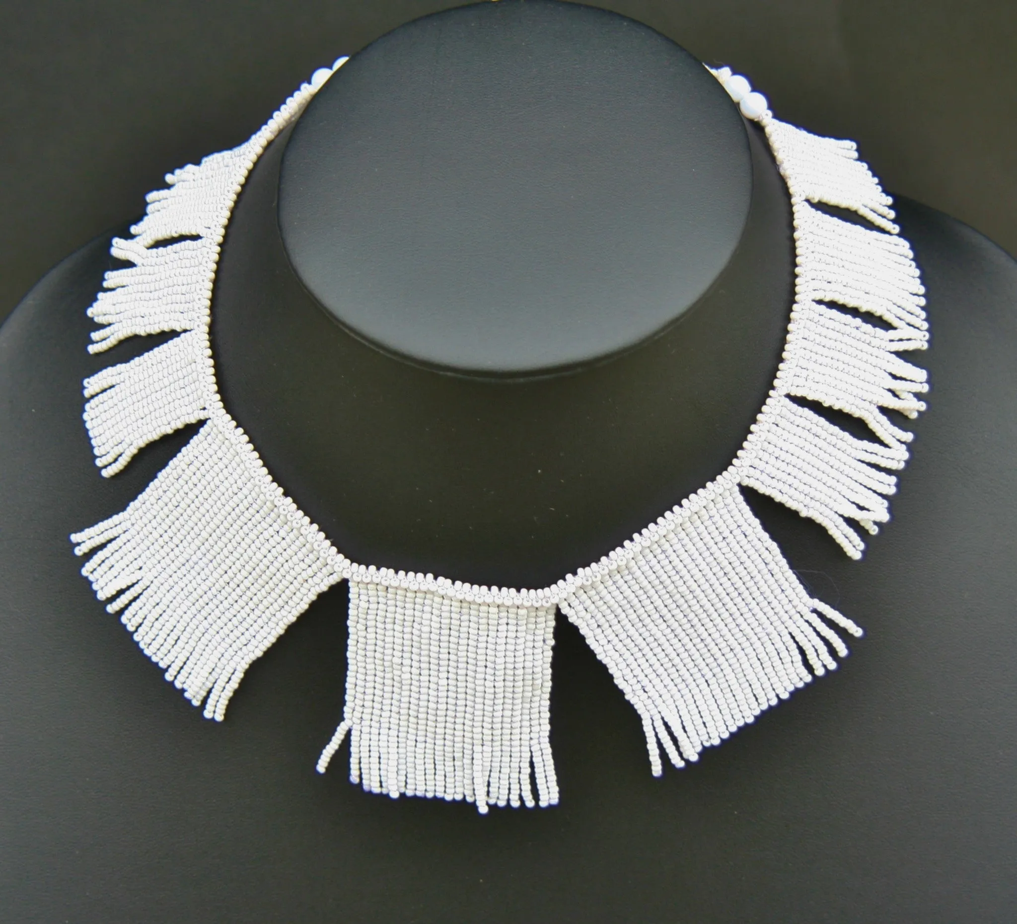 Zulu Multiple Love Letter Beaded Necklace Black White