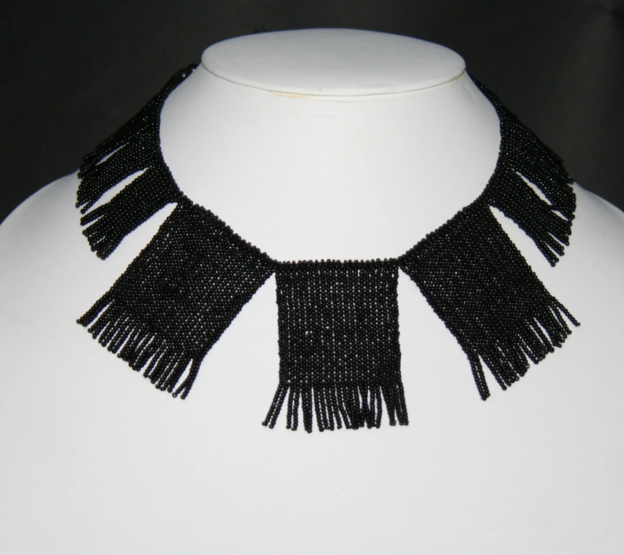 Zulu Multiple Love Letter Beaded Necklace Black White